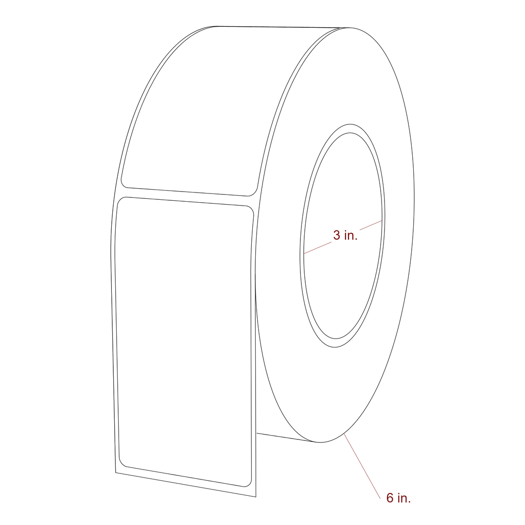 2" x 3.6875" Rectangle Roll for Epson ColorWorks, VIPColor & Primera Printers; 2" x 3.6875" Rectangle Label Diagram