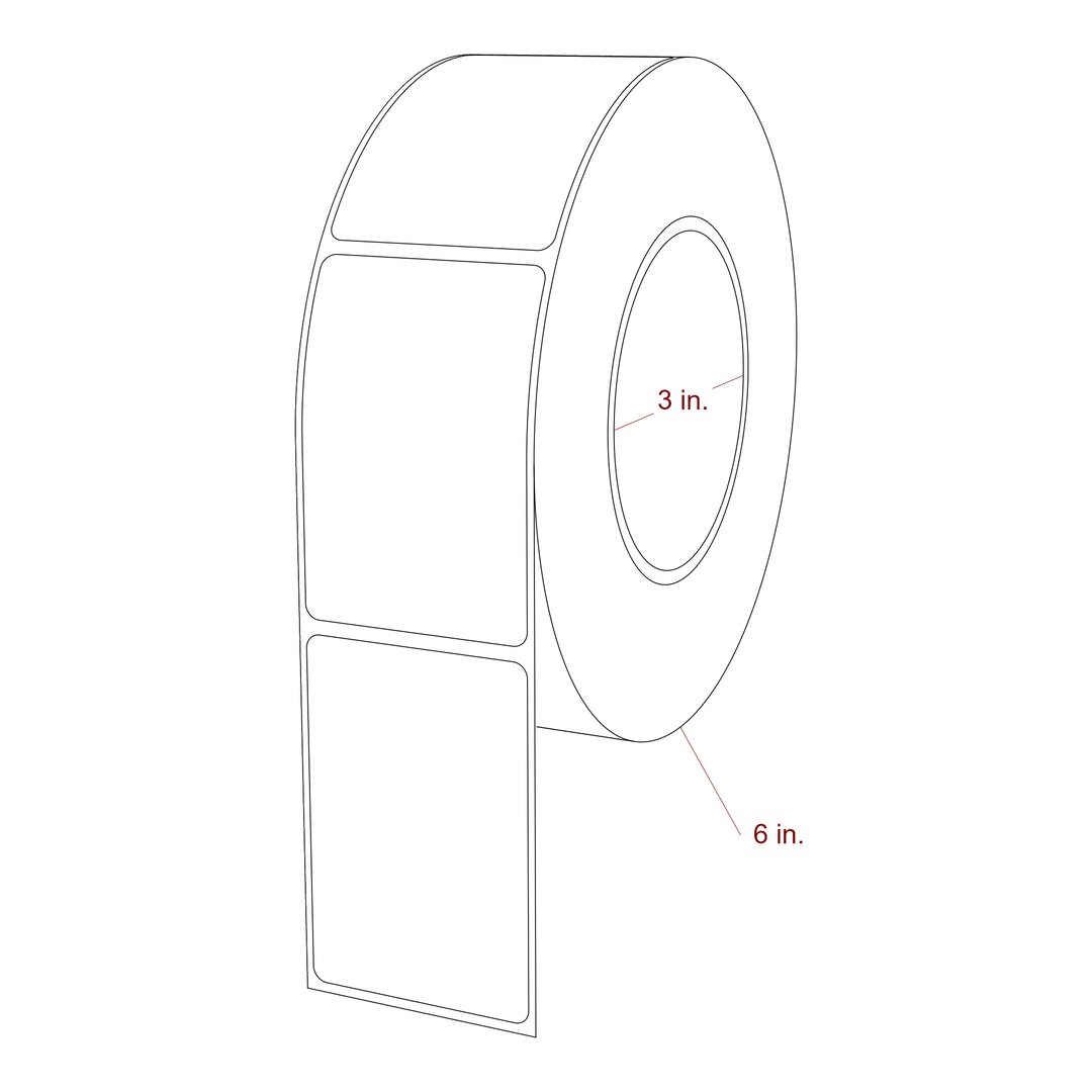 2" x 3" Rectangle Roll for Epson ColorWorks, VIPColor & Primera Printers; 2" x 3" Rectangle Label Diagram