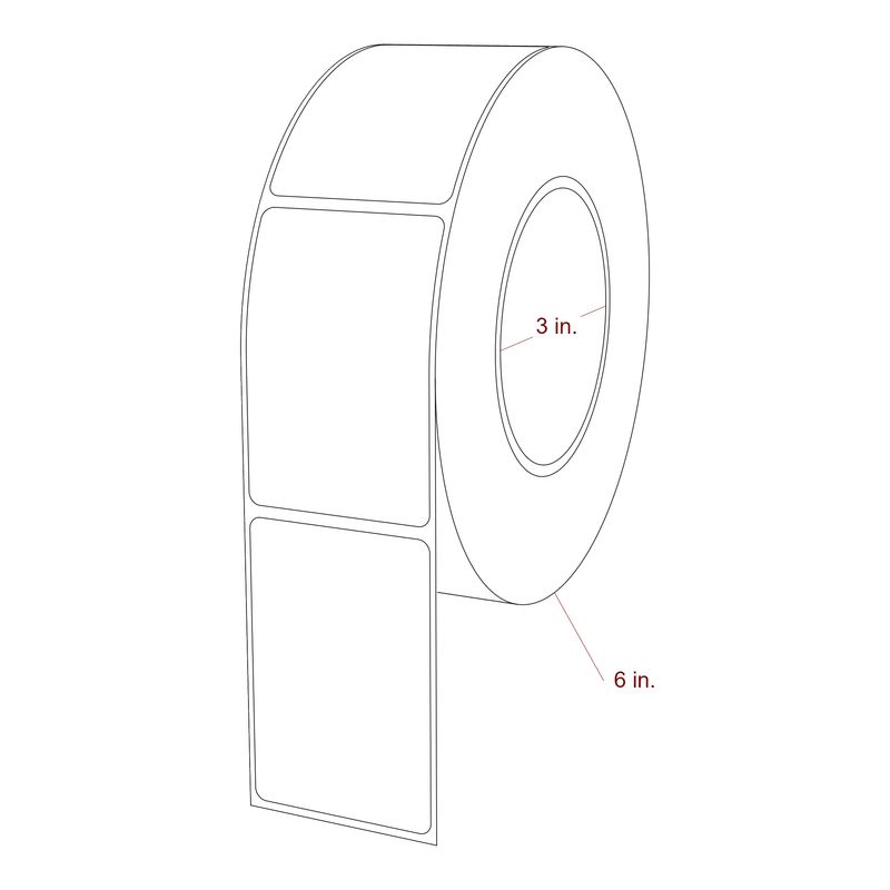 Special 2" x 3" High Gloss Paper Inkjet Label Rolls - Label Diagram