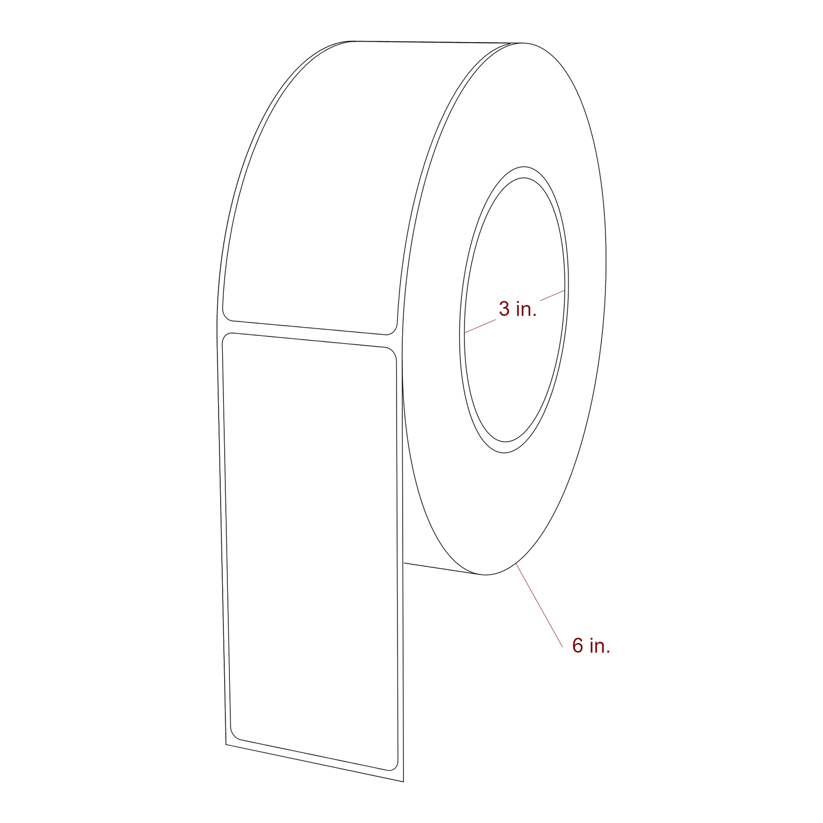2" x 4.4375" Rectangle Roll for Epson ColorWorks, VIPColor & Primera Printers; 2" x 4.4375" Rectangle Label Diagram