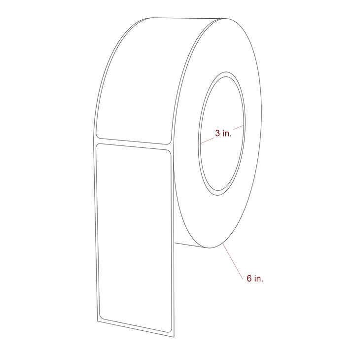 2" x 4.4375" Rectangle Roll for Epson ColorWorks, VIPColor & Primera Printers; 2" x 4.4375" Rectangle Label Diagram