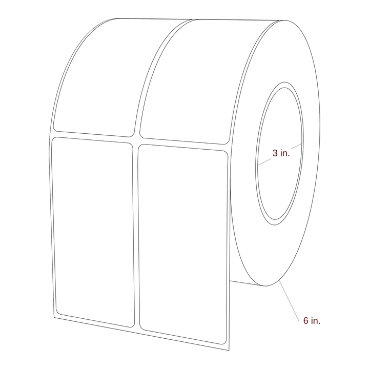 2" x 4" Rectangle Roll for Epson ColorWorks, VIPColor & Primera Printers; 2" x 4" Rectangle Label Diagram