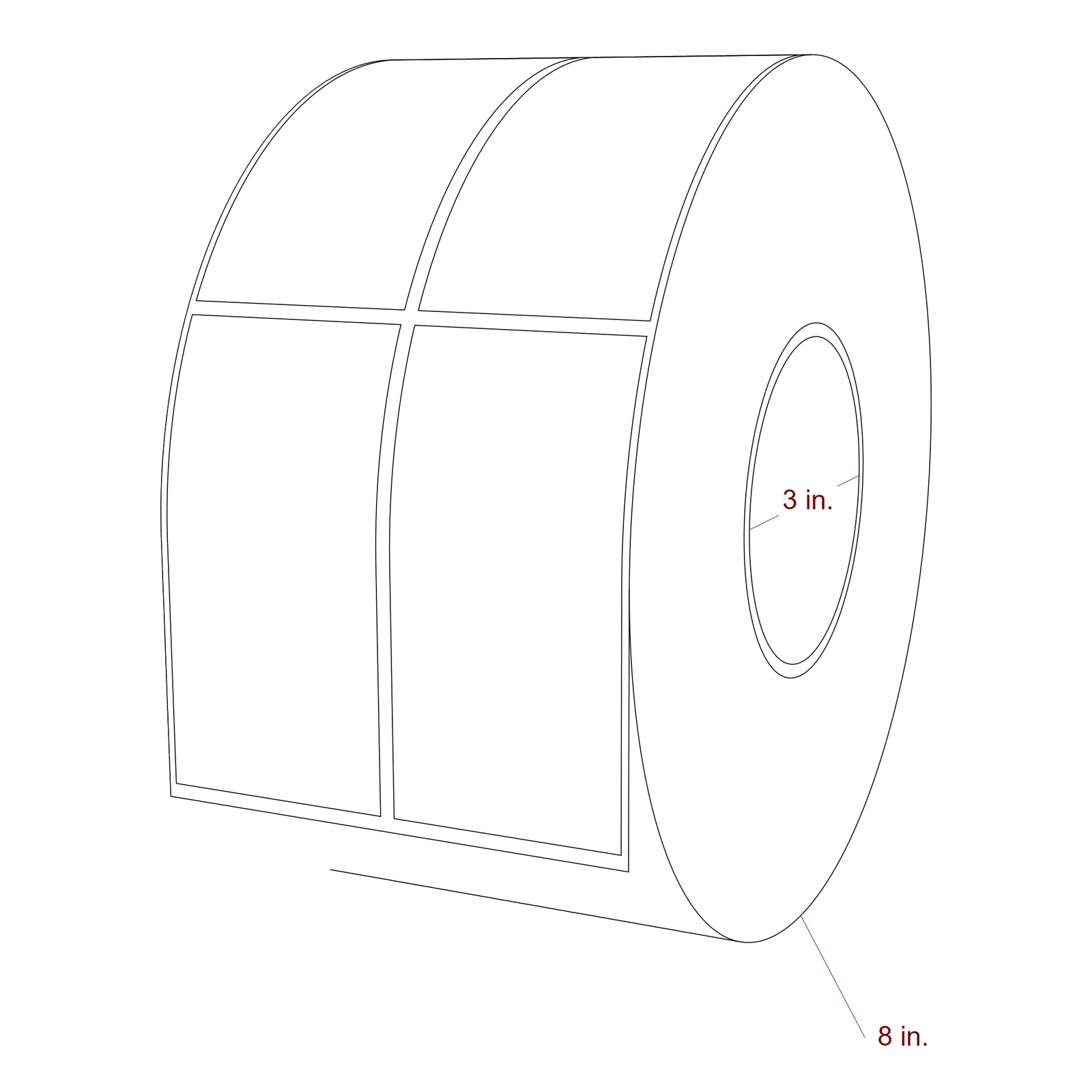2" x 4" Rectangle Roll for Epson ColorWorks & VIPColor Printers; 2" x 4" Rectangle Label Diagram