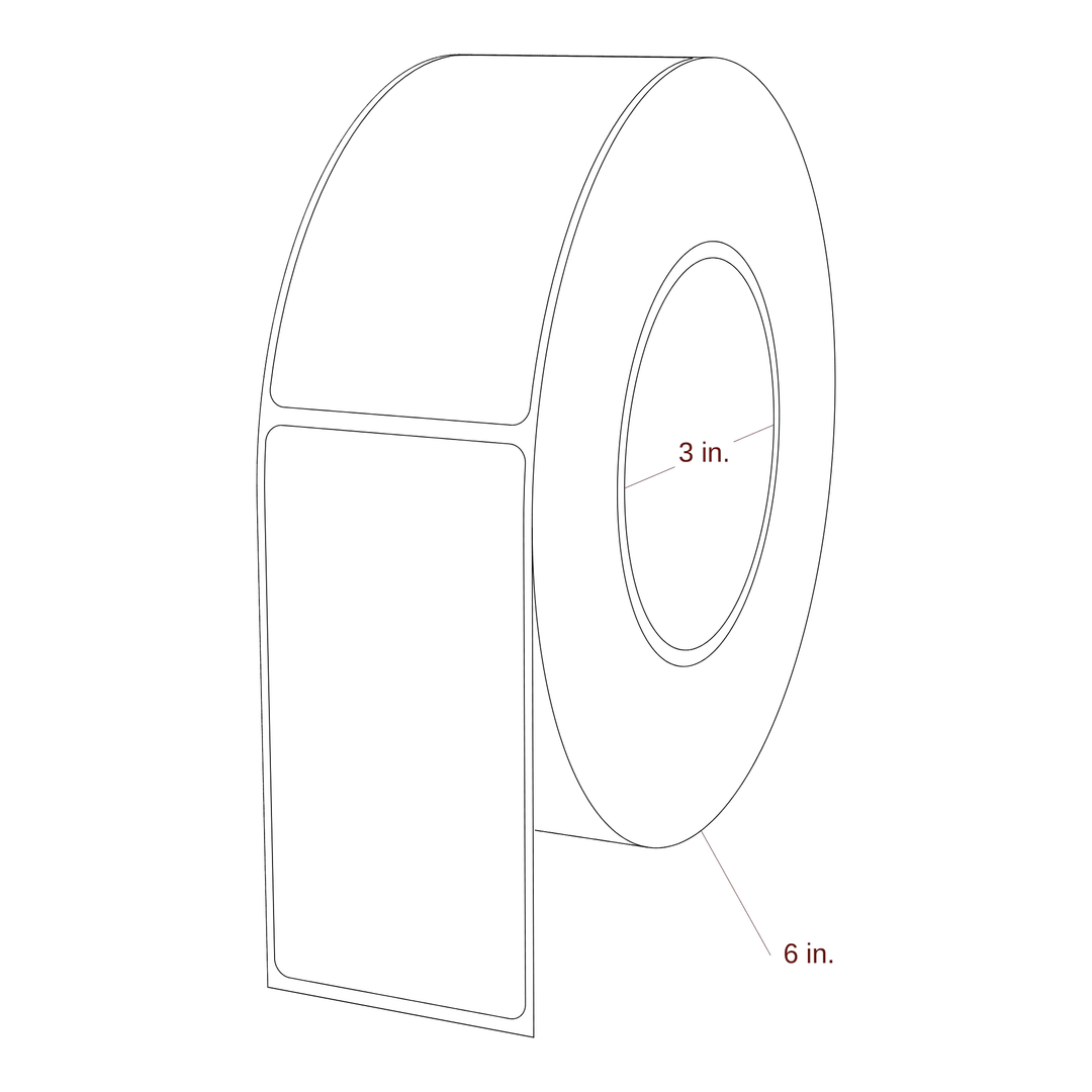2" x 4" Rectangle Roll for Epson ColorWorks, VIPColor & Primera Printers; 2" x 4" Rectangle Label Diagram