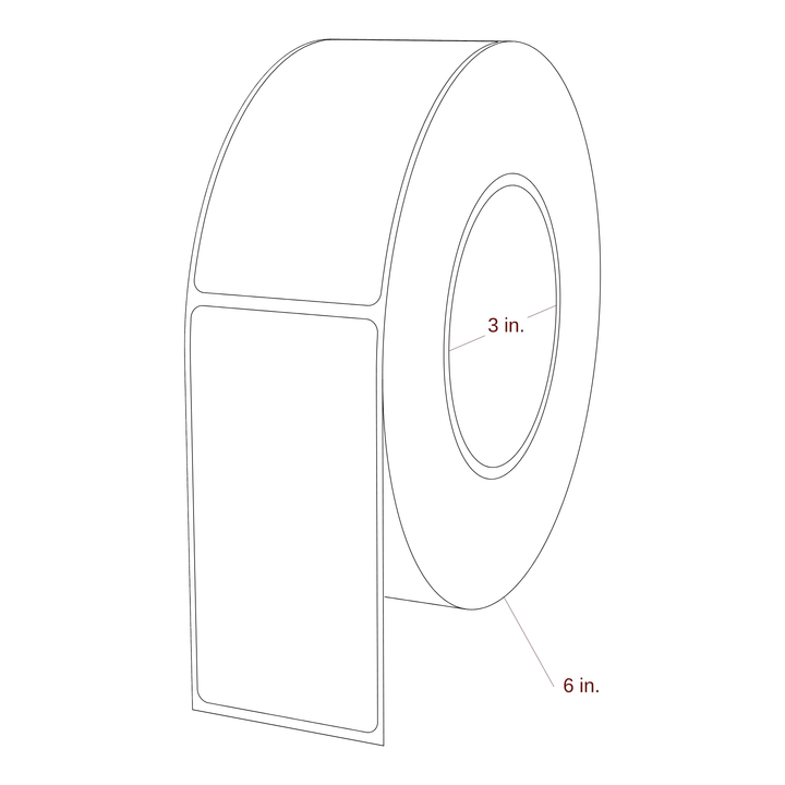 2" x 4" Rectangle Roll for Epson ColorWorks, VIPColor & Primera Printers; 2" x 4" Rectangle Label Diagram