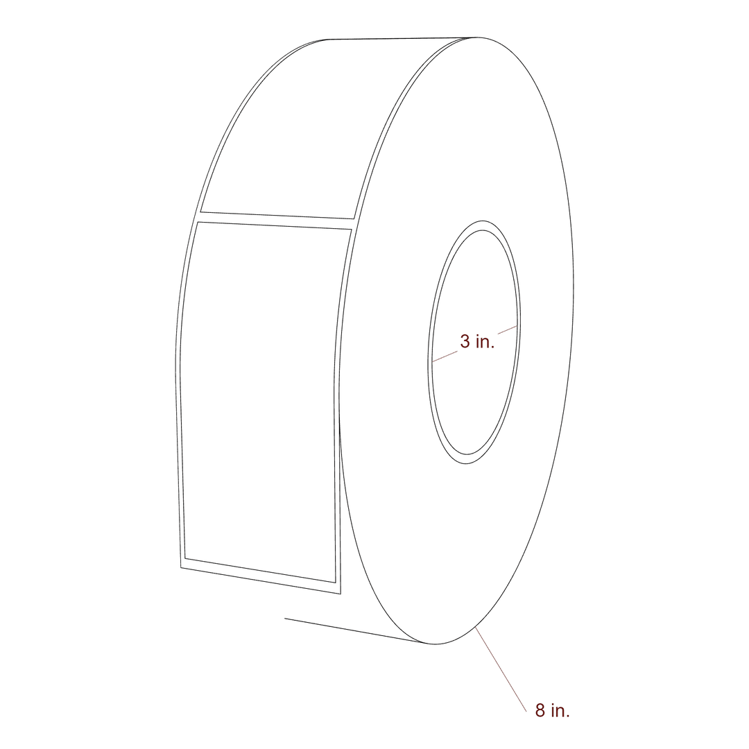 2" x 4" Rectangle Roll for Epson ColorWorks & VIPColor Printers; 2" x 4" Rectangle Label Diagram