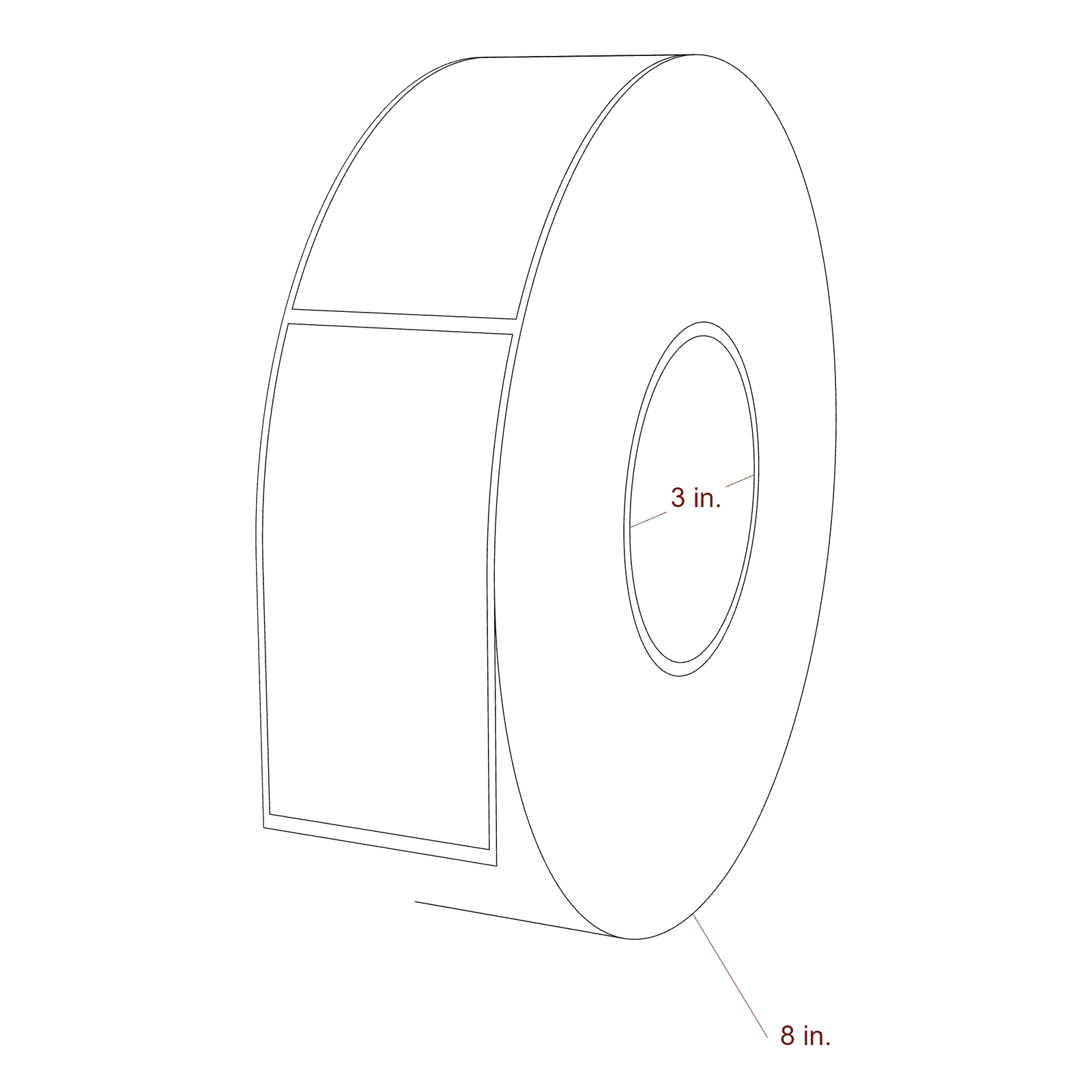 2" x 4" Rectangle Roll for Epson ColorWorks & VIPColor Printers; 2" x 4" Rectangle Label Diagram