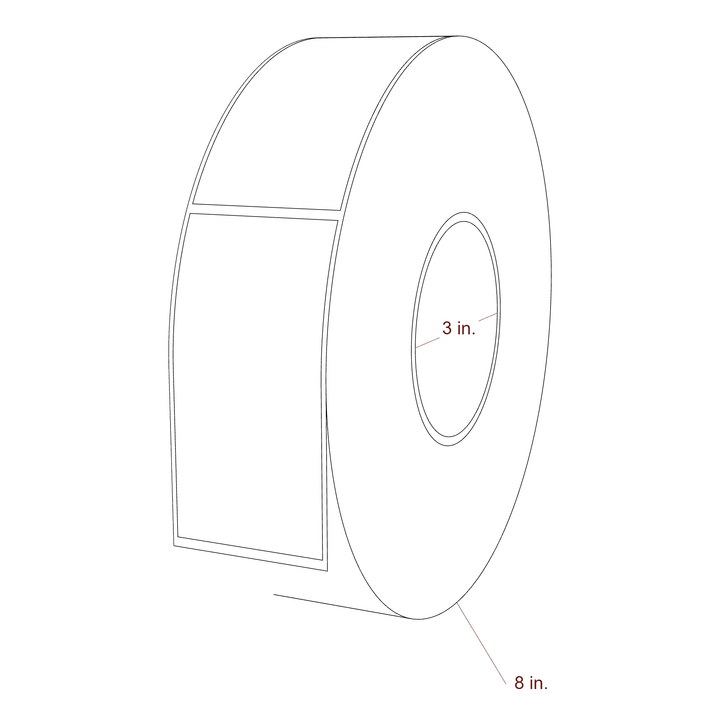 2" x 4" Rectangle Roll for Epson ColorWorks & VIPColor Printers; 2" x 4" Rectangle Label Diagram