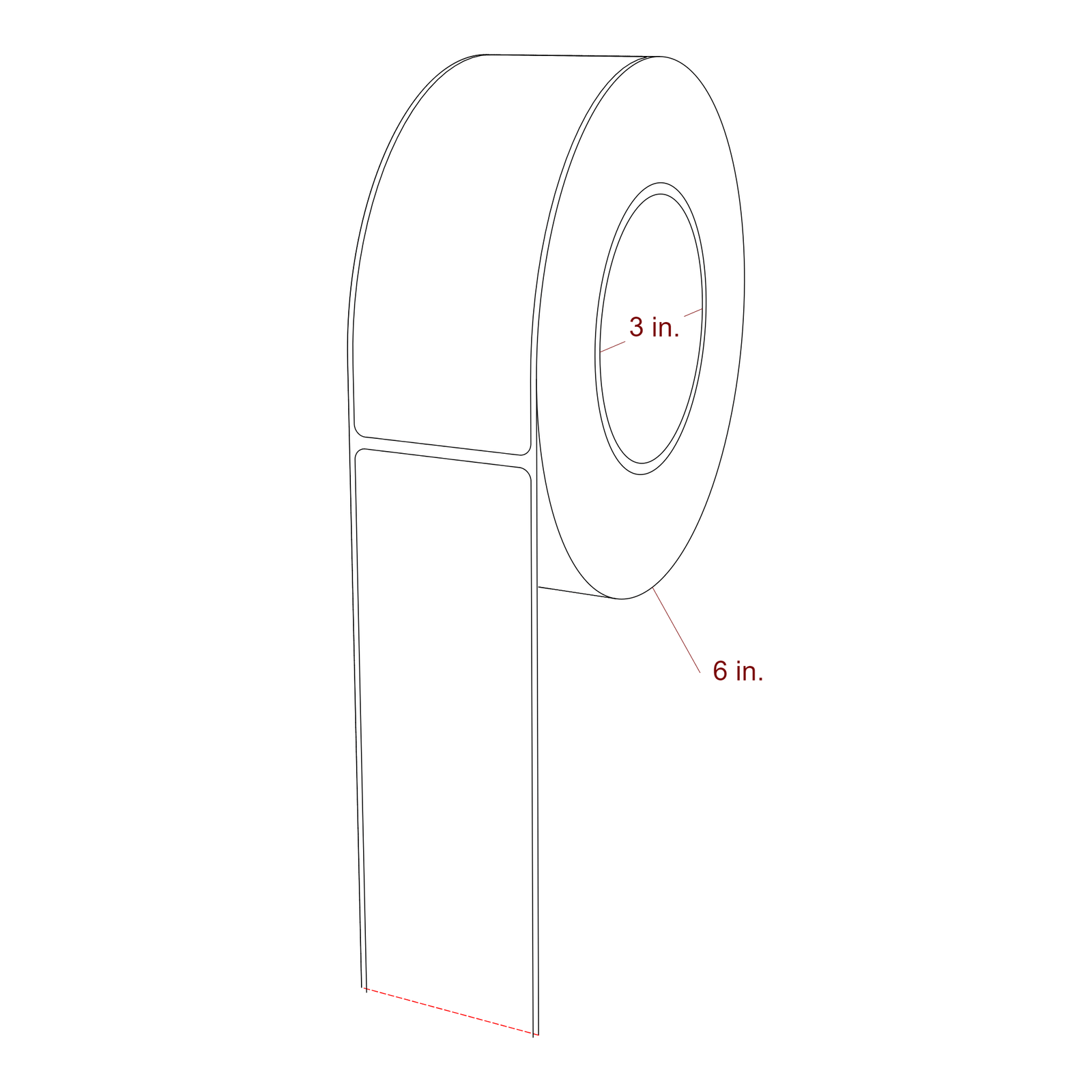 2" x 5.4375" Rectangle Roll for Epson ColorWorks, VIPColor & Primera Printers; 2" x 5.4375" Rectangle Label Diagram