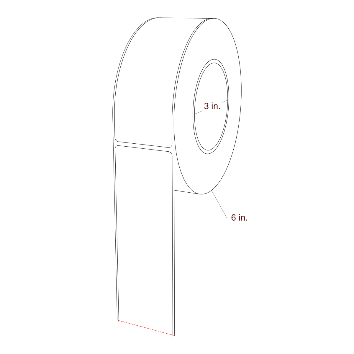 2" x 5.4375" Rectangle Roll for Epson ColorWorks, VIPColor & Primera Printers; 2" x 5.4375" Rectangle Label Diagram