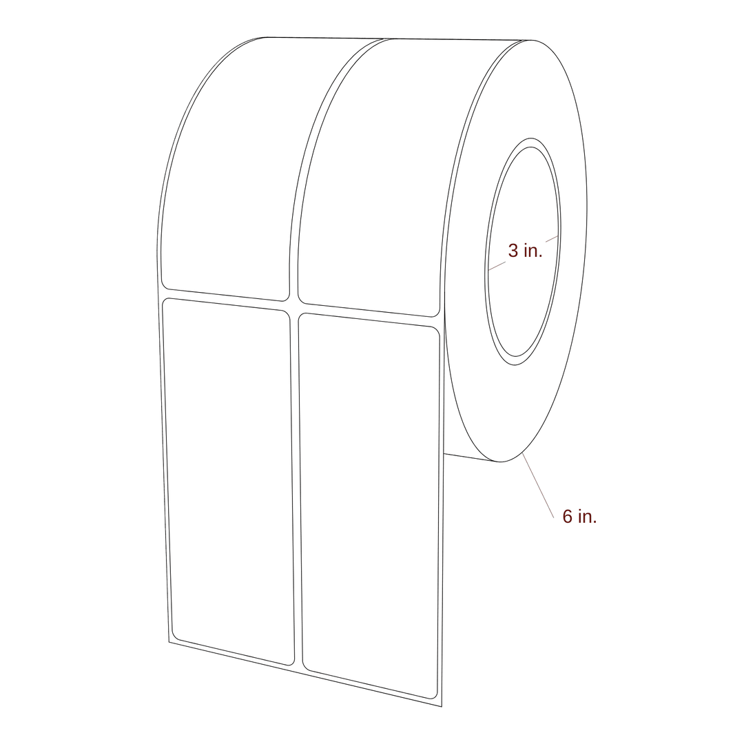 2" x 5" Rectangle Roll for Epson ColorWorks, VIPColor & Primera Printers; 2" x 5" Rectangle Label Diagram