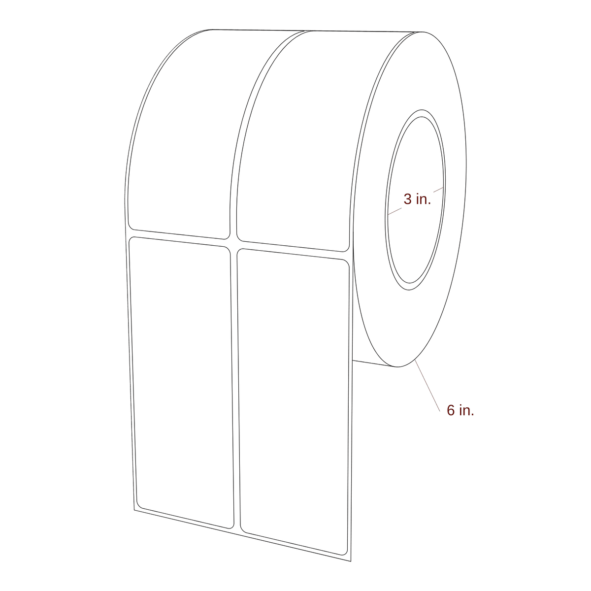 2" x 5" Rectangle Roll for Epson ColorWorks, VIPColor & Primera Printers; 2" x 5" Rectangle Label Diagram