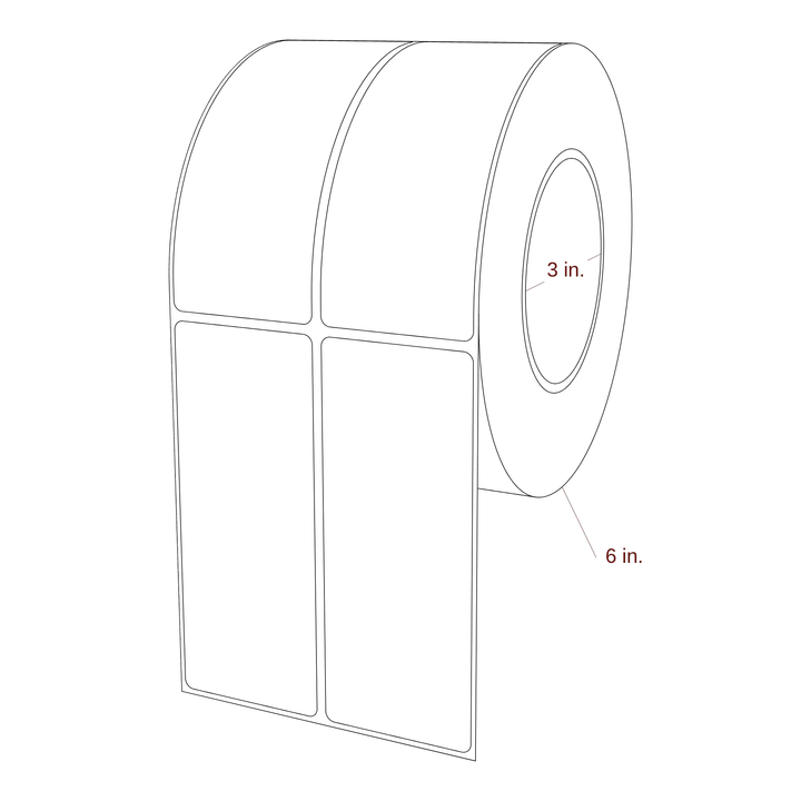 2" x 5" Rectangle Roll for Epson ColorWorks, VIPColor & Primera Printers; 2" x 5" Rectangle Label Diagram