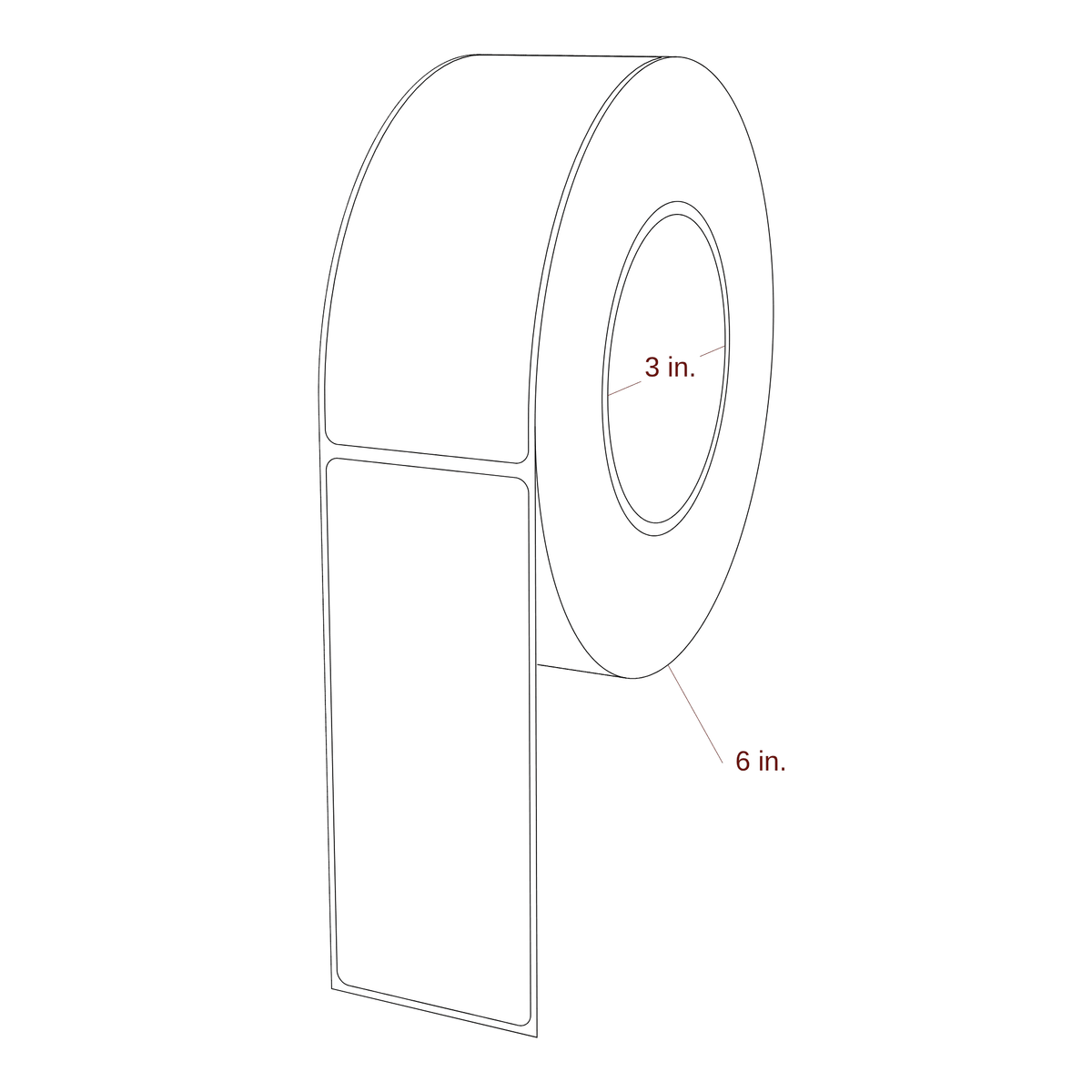2" x 5" Rectangle Roll for Epson ColorWorks, VIPColor & Primera Printers; 2" x 5" Rectangle Label Diagram