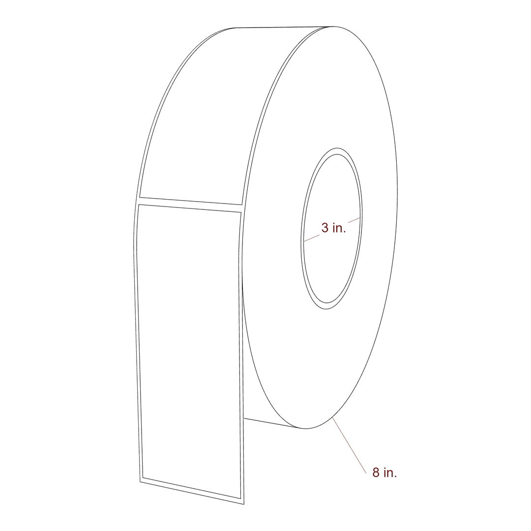 2" x 5" Rectangle Roll for Epson ColorWorks & VIPColor Printers; 2" x 5" Rectangle Label Diagram