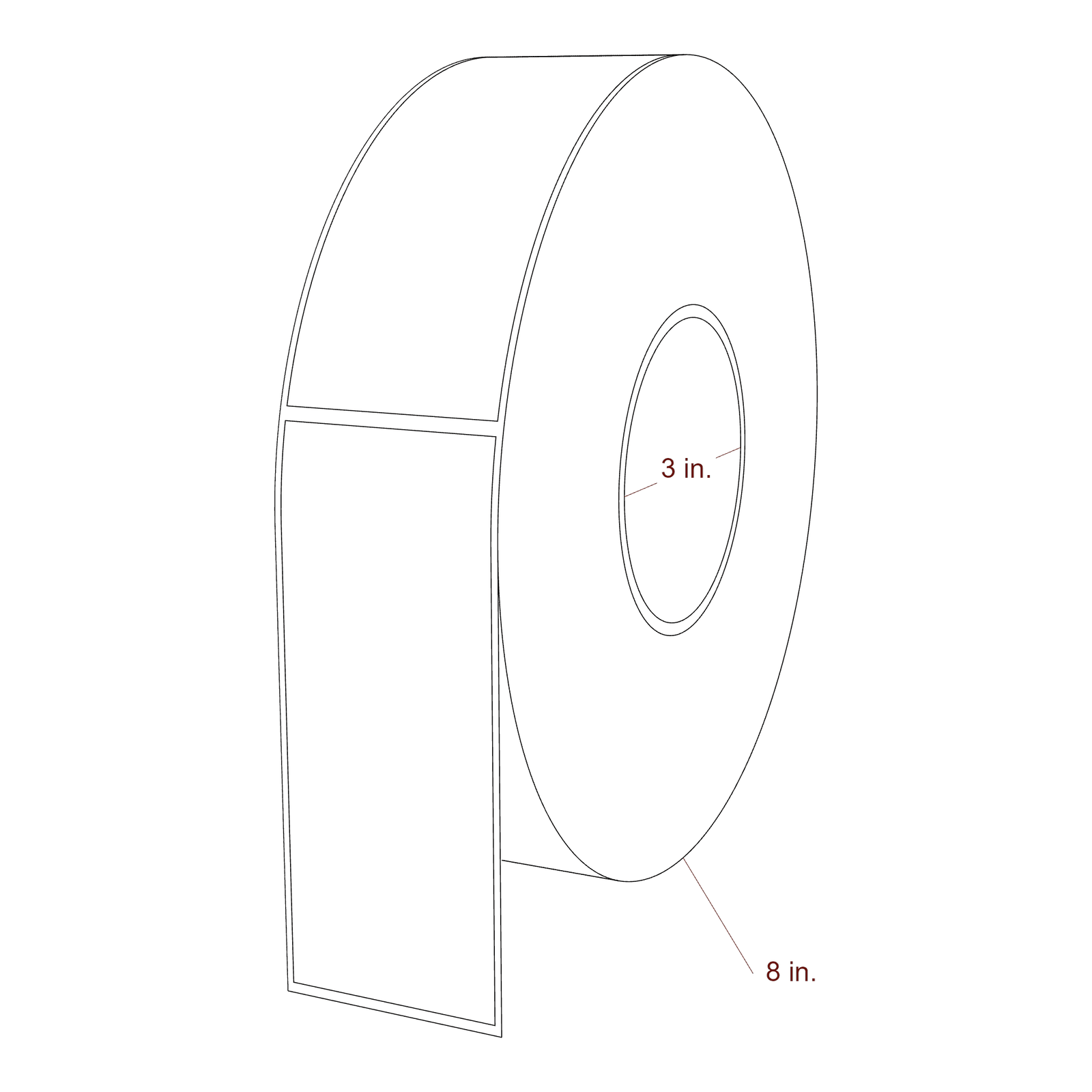 2" x 5" Rectangle Roll for Epson ColorWorks & VIPColor Printers; 2" x 5" Rectangle Label Diagram