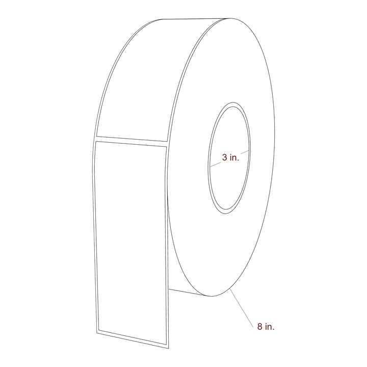 2" x 5" Rectangle Roll for Epson ColorWorks & VIPColor Printers; 2" x 5" Rectangle Label Diagram