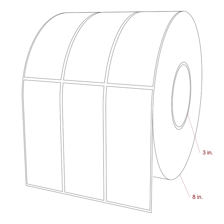 2" x 5" Rectangle Roll for Epson ColorWorks & VIPColor Printers; 2" x 5" Rectangle Label Diagram