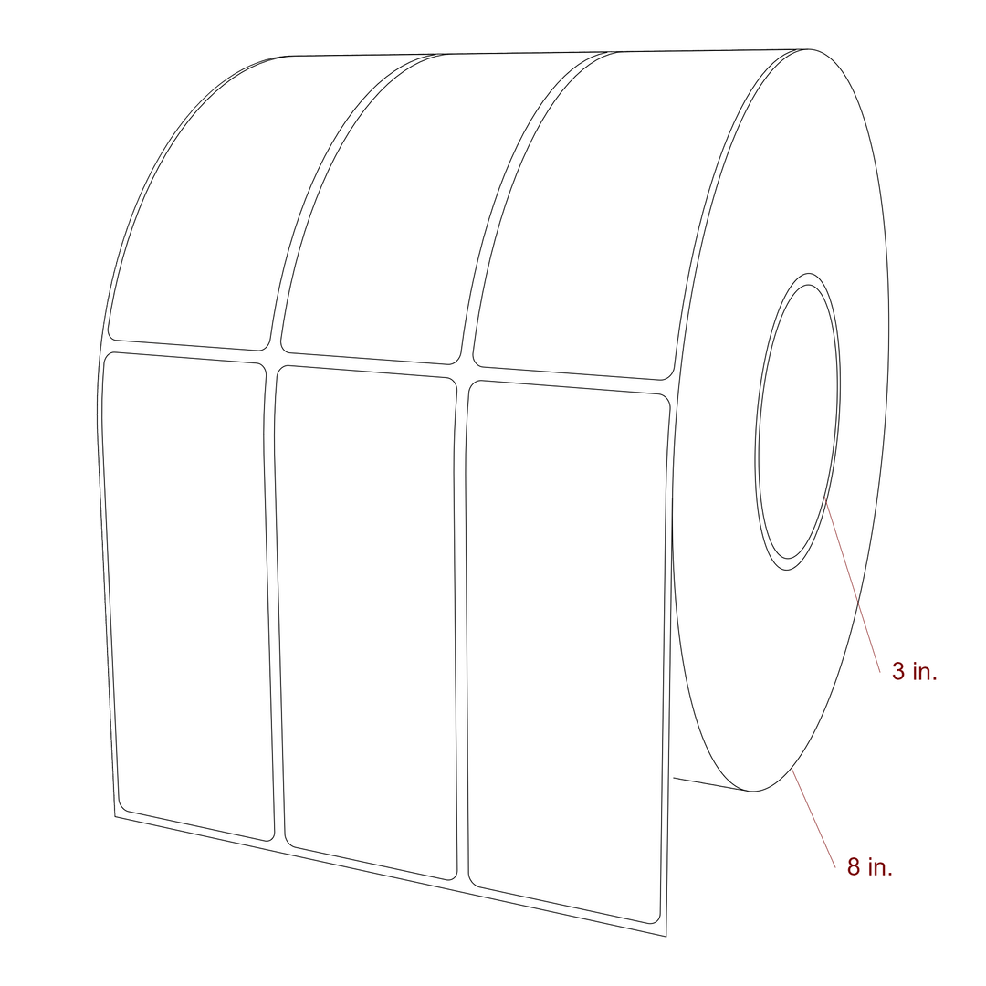 2" x 5" Rectangle Roll for Epson ColorWorks & VIPColor Printers; 2" x 5" Rectangle Label Diagram