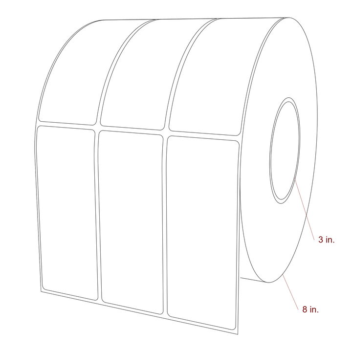 2" x 5" Rectangle Roll for Epson ColorWorks & VIPColor Printers; 2" x 5" Rectangle Label Diagram