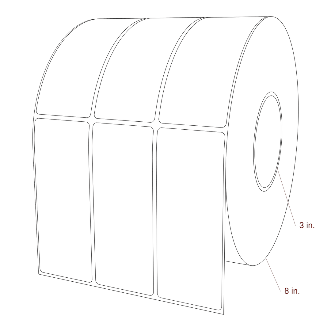 2" x 5" Rectangle Roll for Epson ColorWorks & VIPColor Printers; 2" x 5" Rectangle Label Diagram