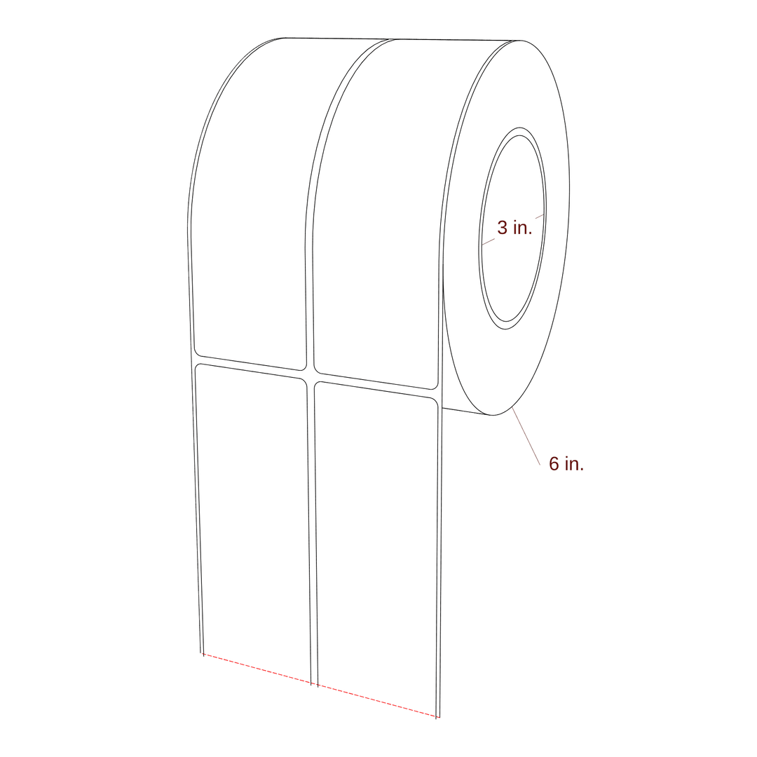2" x 6.5" Rectangle Roll for Epson ColorWorks, VIPColor & Primera Printers; 2" x 6.5" Rectangle Label Diagram