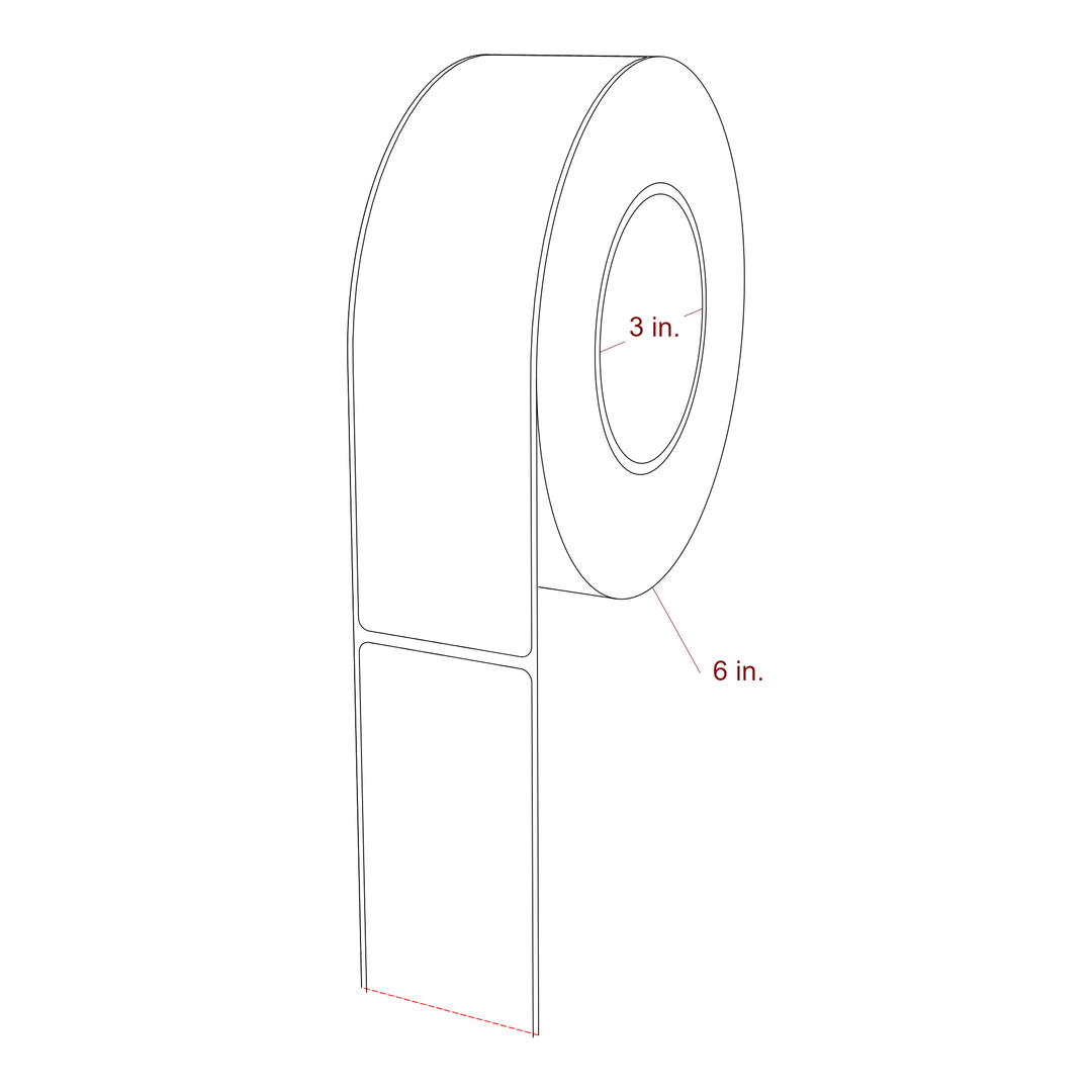 2" x 7.5" Rectangle Roll for Epson ColorWorks, VIPColor & Primera Printers; 2" x 7.5" Rectangle Label Diagram