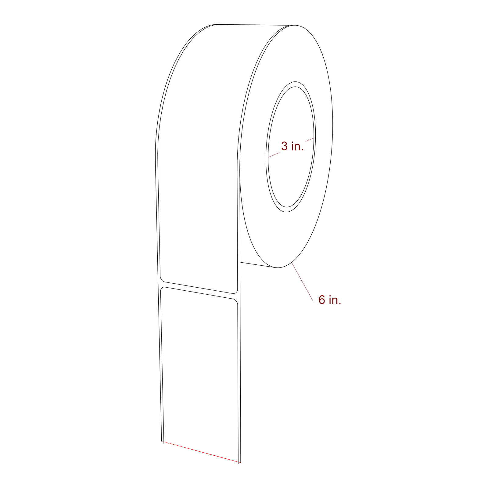 2" x 7.5" Rectangle Roll for Epson ColorWorks, VIPColor & Primera Printers; 2" x 7.5" Rectangle Label Diagram