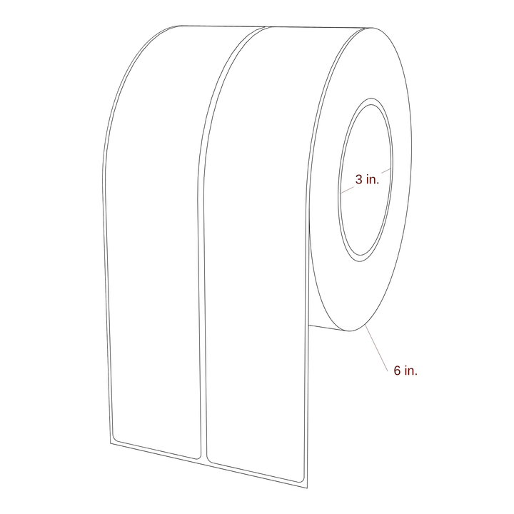 2" x 9.75" Rectangle Roll for Epson ColorWorks, VIPColor & Primera Printers; 2" x 9.75" Rectangle Label Diagram