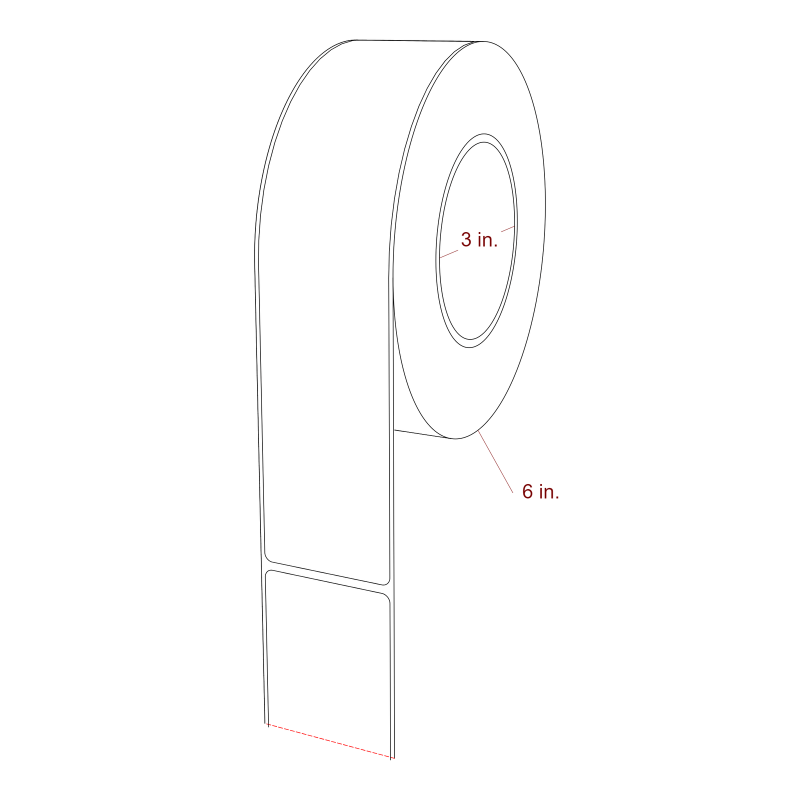 2" x 9" Rectangle Roll for Epson ColorWorks, VIPColor & Primera Printers; 2" x 9" Rectangle Label Diagram