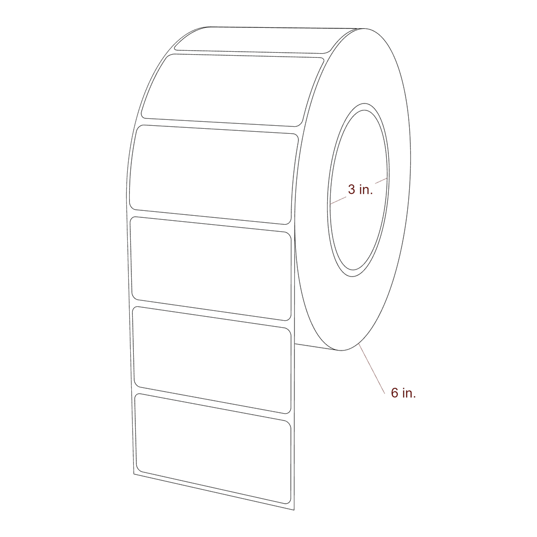 3.1" x 1.5" Rectangle Roll for Epson ColorWorks, VIPColor & Primera Printers; 3.1" x 1.5" Rectangle Label Diagram
