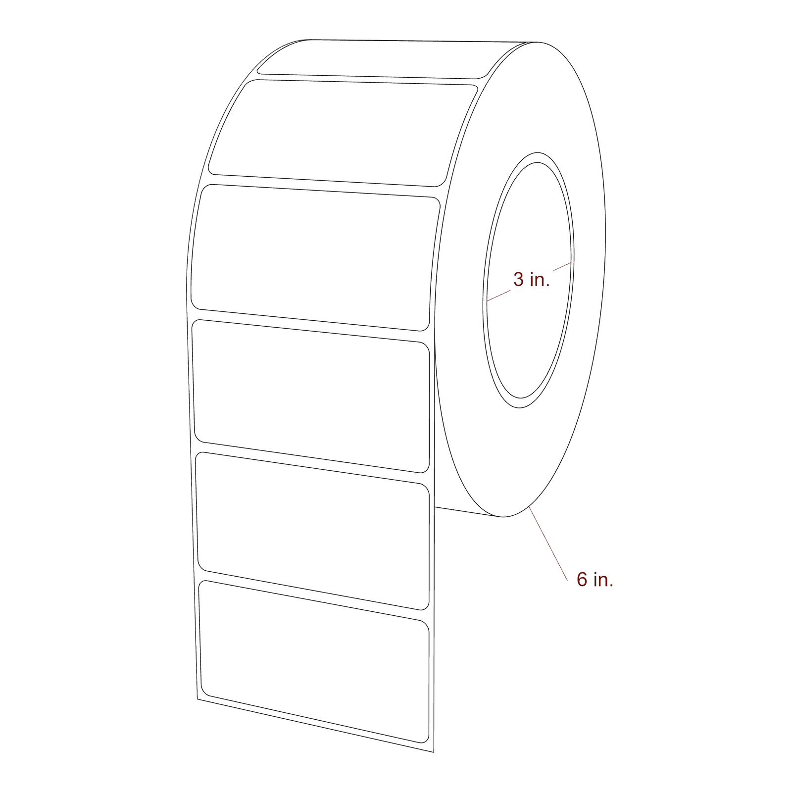 3.1" x 1.5" Rectangle Roll for Epson ColorWorks, VIPColor & Primera Printers; 3.1" x 1.5" Rectangle Label Diagram