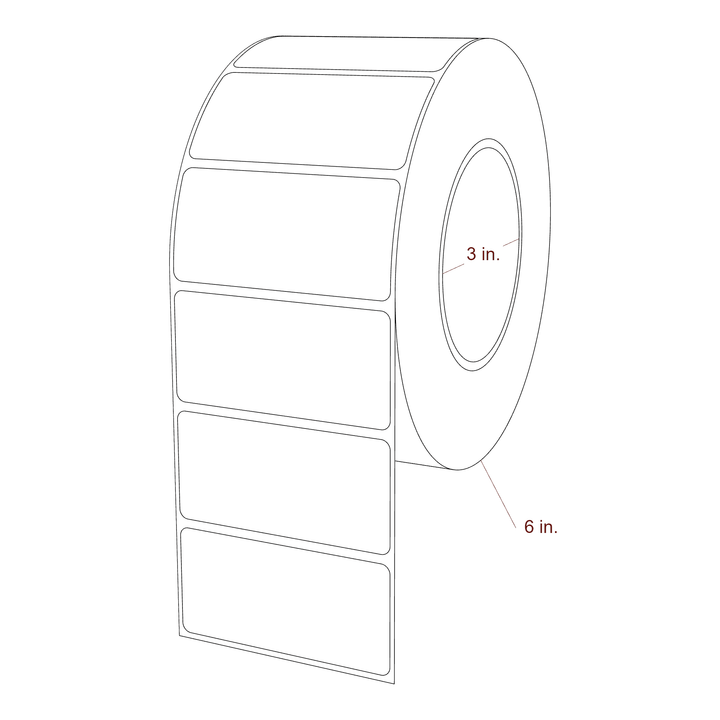3.1" x 1.5" Rectangle Roll for Epson ColorWorks, VIPColor & Primera Printers; 3.1" x 1.5" Rectangle Label Diagram