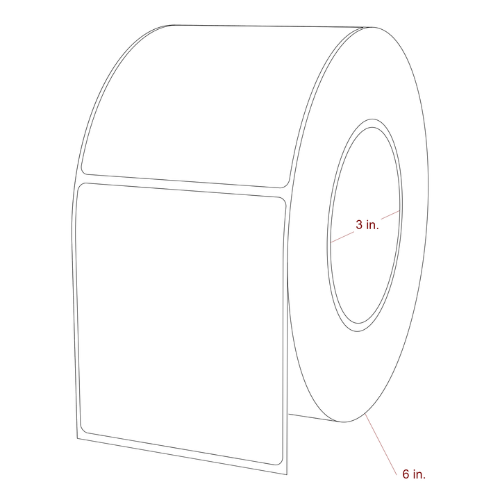 3.25" x 3.6875" Rectangle Roll for Epson ColorWorks, VIPColor & Primera Printers; 3.25" x 3.6875" Rectangle Label Diagram