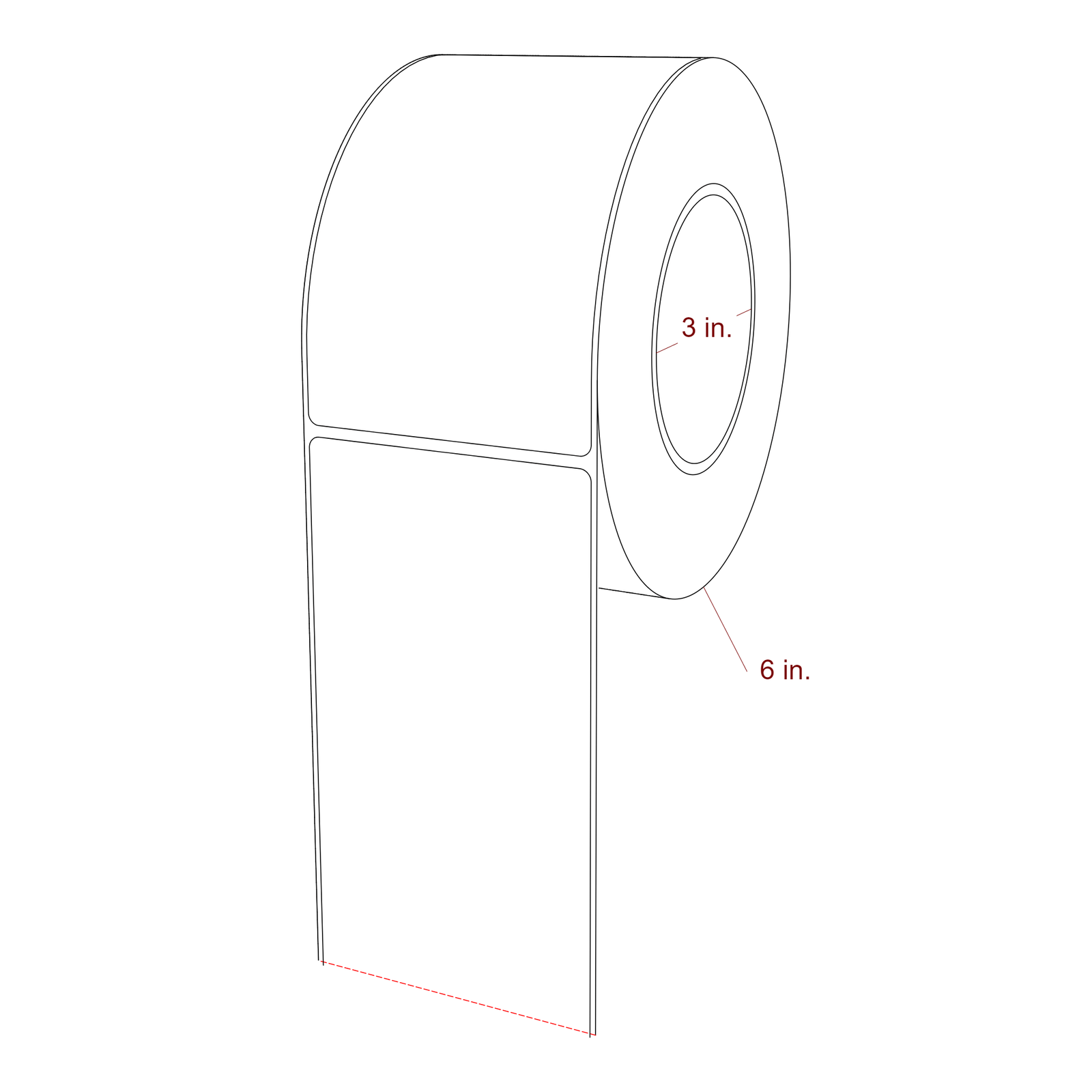 3.25" x 5.4375" Rectangle Roll for Epson ColorWorks, VIPColor & Primera Printers; 3.25" x 5.4375" Rectangle Label Diagram
