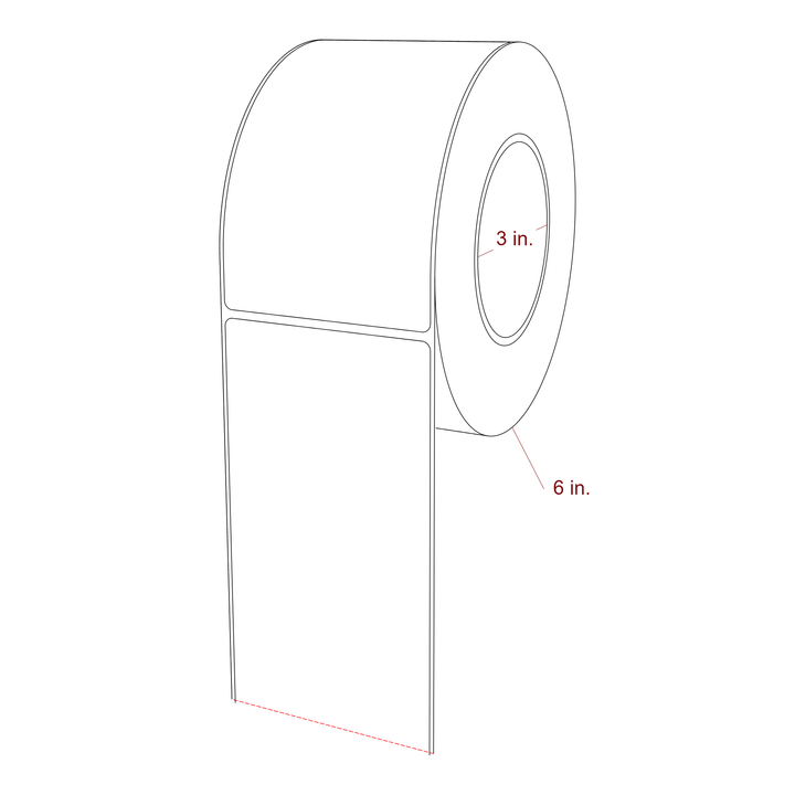 3.25" x 5.4375" Rectangle Roll for Epson ColorWorks, VIPColor & Primera Printers; 3.25" x 5.4375" Rectangle Label Diagram