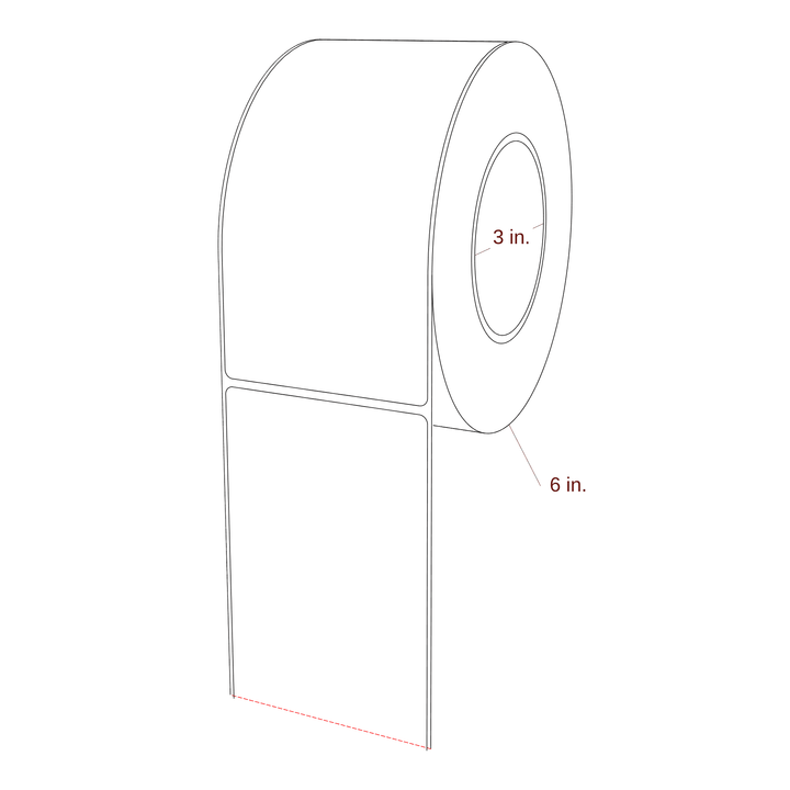 3.25" x 6.5" Rectangle Roll for Epson ColorWorks, VIPColor & Primera Printers; 3.25" x 6.5" Rectangle Label Diagram