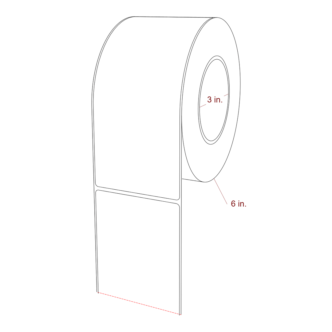 3.25" x 7.5" Rectangle Roll for Epson ColorWorks, VIPColor & Primera Printers; 3.25" x 7.5" Rectangle Label Diagram