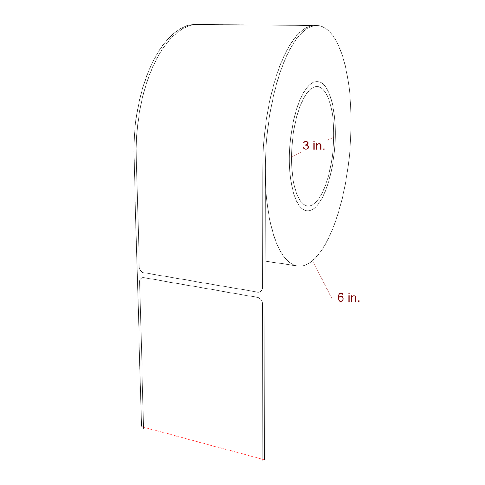 3.25" x 7.5" Rectangle Roll for Epson ColorWorks, VIPColor & Primera Printers; 3.25" x 7.5" Rectangle Label Diagram