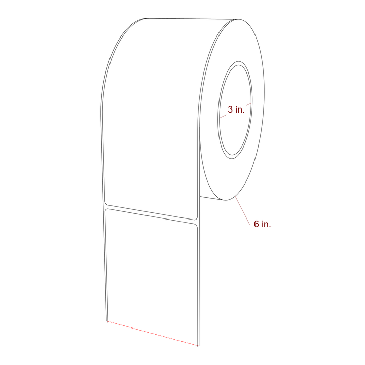 3.25" x 7.5" Rectangle Roll for Epson ColorWorks, VIPColor & Primera Printers; 3.25" x 7.5" Rectangle Label Diagram