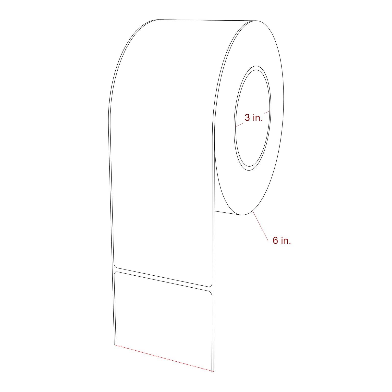 3.25" x 9" Rectangle Roll for Epson ColorWorks, VIPColor & Primera Printers; 3.25" x 9" Rectangle Label Diagram