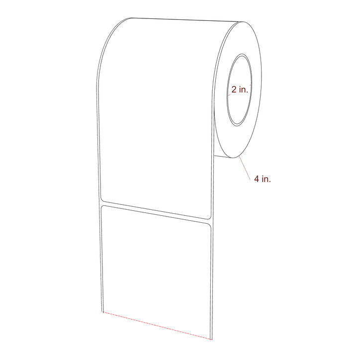 3.5625" x 6.5" Rectangle Roll for Epson ColorWorks, VIPColor & Primera Printers; 3.5625" x 6.5" Rectangle Label Diagram