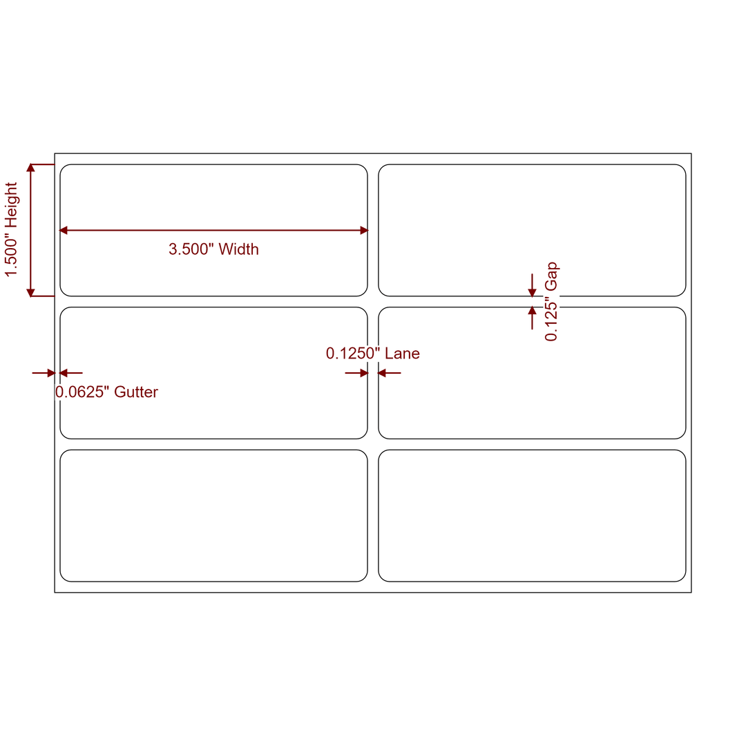 3.5" x 1.5" Rectangle Roll for Epson ColorWorks & VIPColor Printers; 3.5" x 1.5" Rectangle Label Diagram