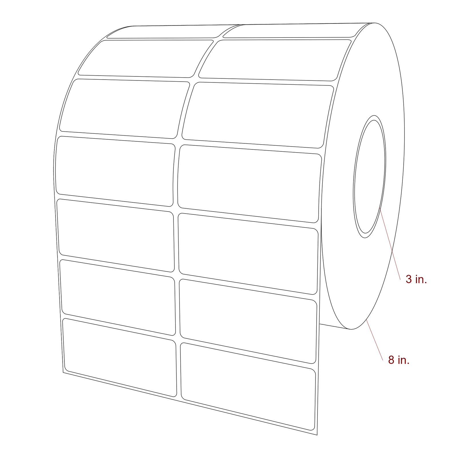 3.5" x 1.5" Rectangle Roll for Epson ColorWorks & VIPColor Printers; 3.5" x 1.5" Rectangle Label Diagram