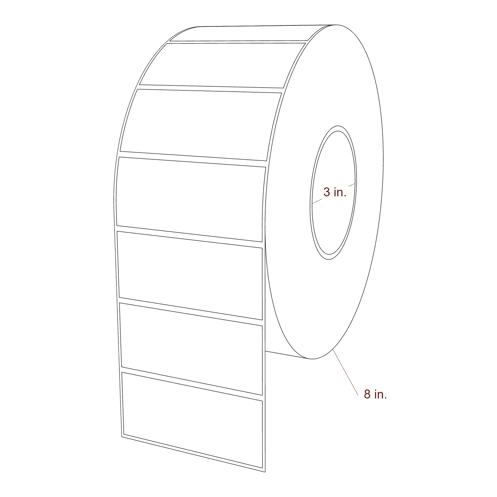 3.5" x 1.5" Rectangle Roll for Epson ColorWorks & VIPColor Printers; 3.5" x 1.5" Rectangle Label Diagram