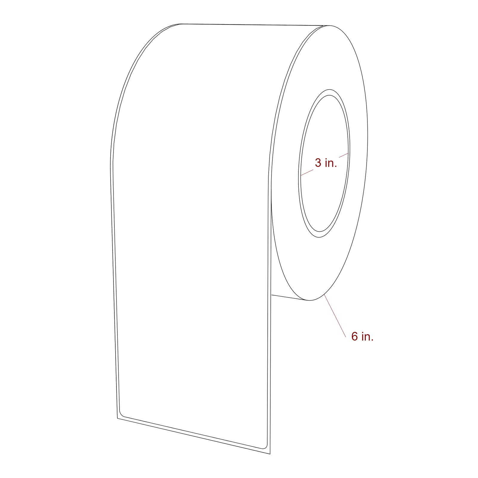 3.5" x 10" Rectangle Roll for Epson ColorWorks, VIPColor & Primera Printers; 3.5" x 10" Rectangle Label Diagram