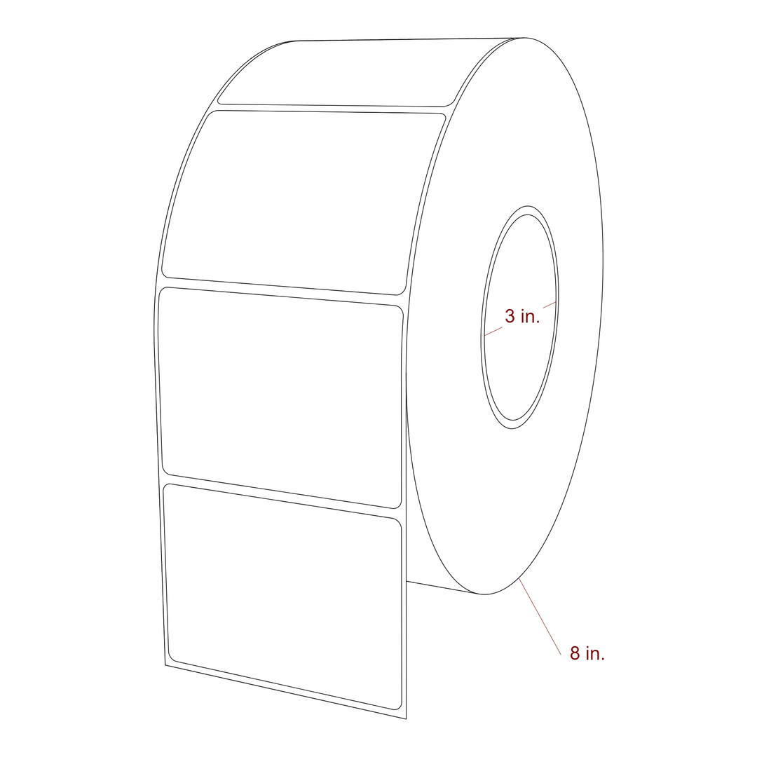 3.5" x 2.5" Inkjet Label Rolls | Special Shaped Label | Arc Bottom Edge