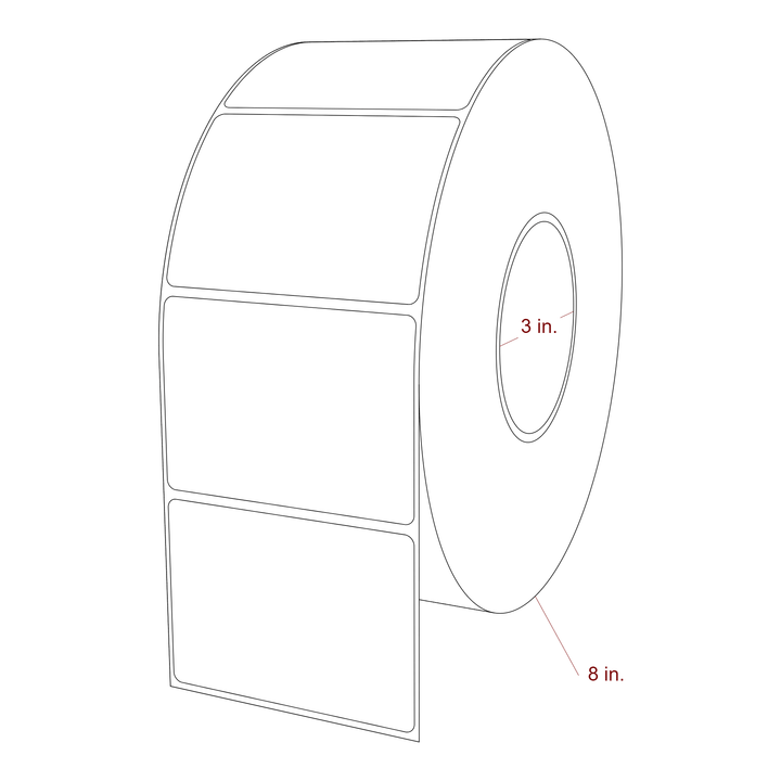 3.5" x 2.5" Inkjet Label Rolls | Special Shaped Label | Arc Bottom Edge