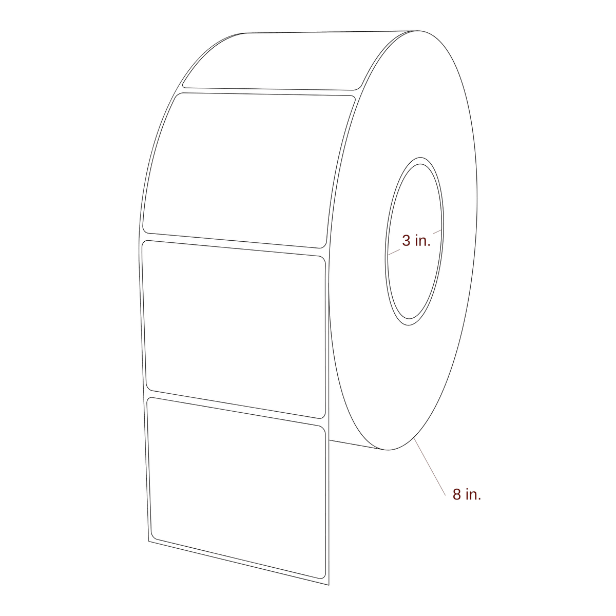 3.5" x 2.6875" Rectangle Roll for Epson ColorWorks & VIPColor Printers; 3.5" x 2.6875" Rectangle Label Diagram