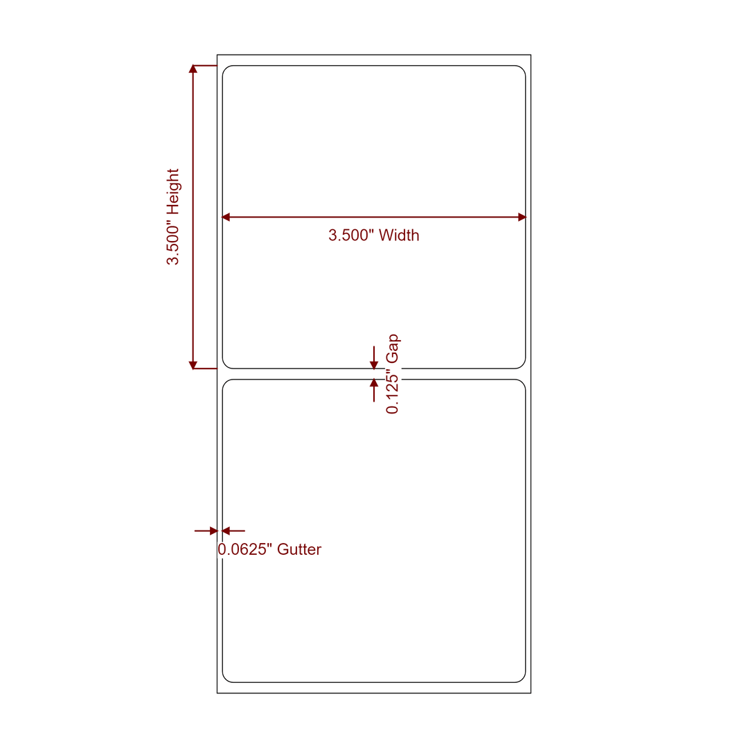 3.5" x 3.5" Rectangle Label Diagram
